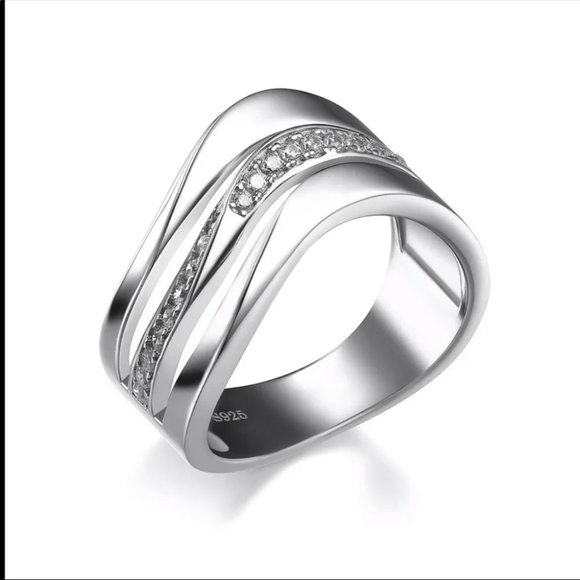 Luxury Unisex New 925 Silver Party Diamond Ring - Picture 5 of 6